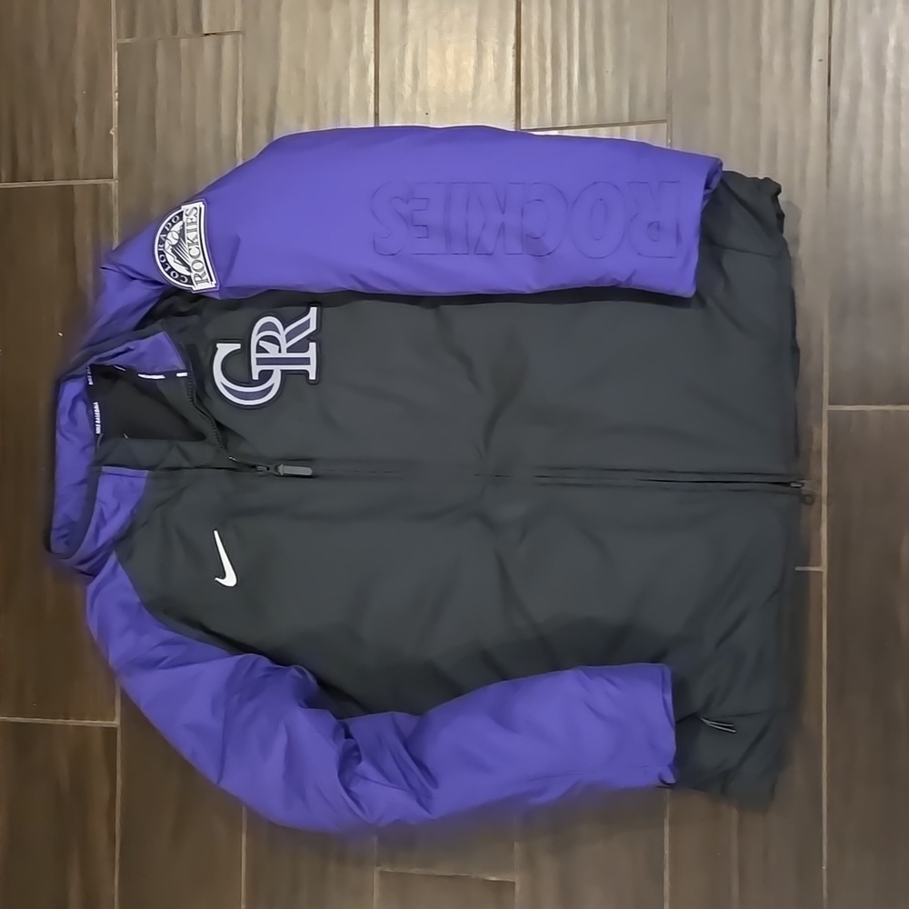Nike MLB Colorado Rockies Official Dugout Baseball Jacket Size L - Picture 3 of 12